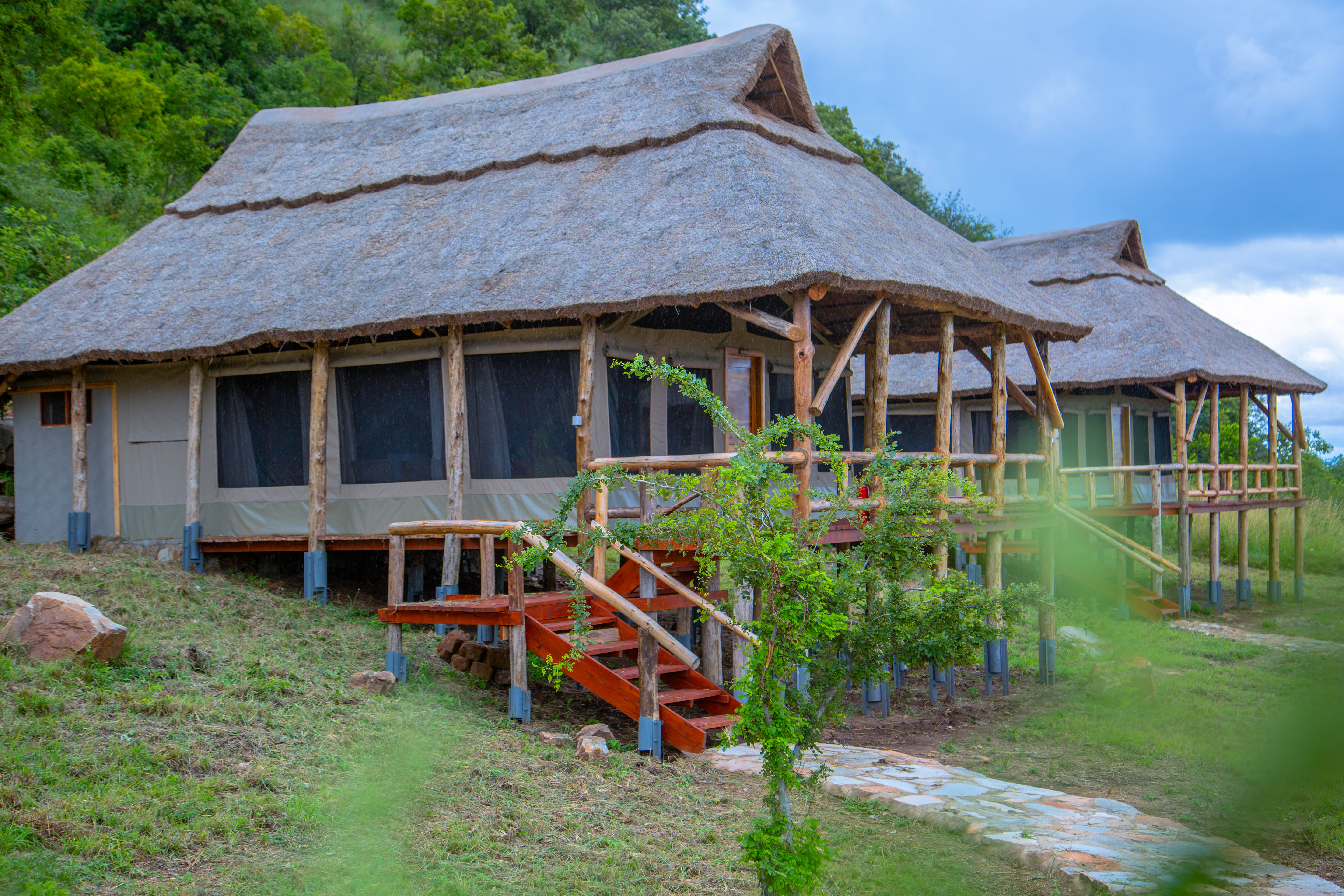 Thatched lodge complex