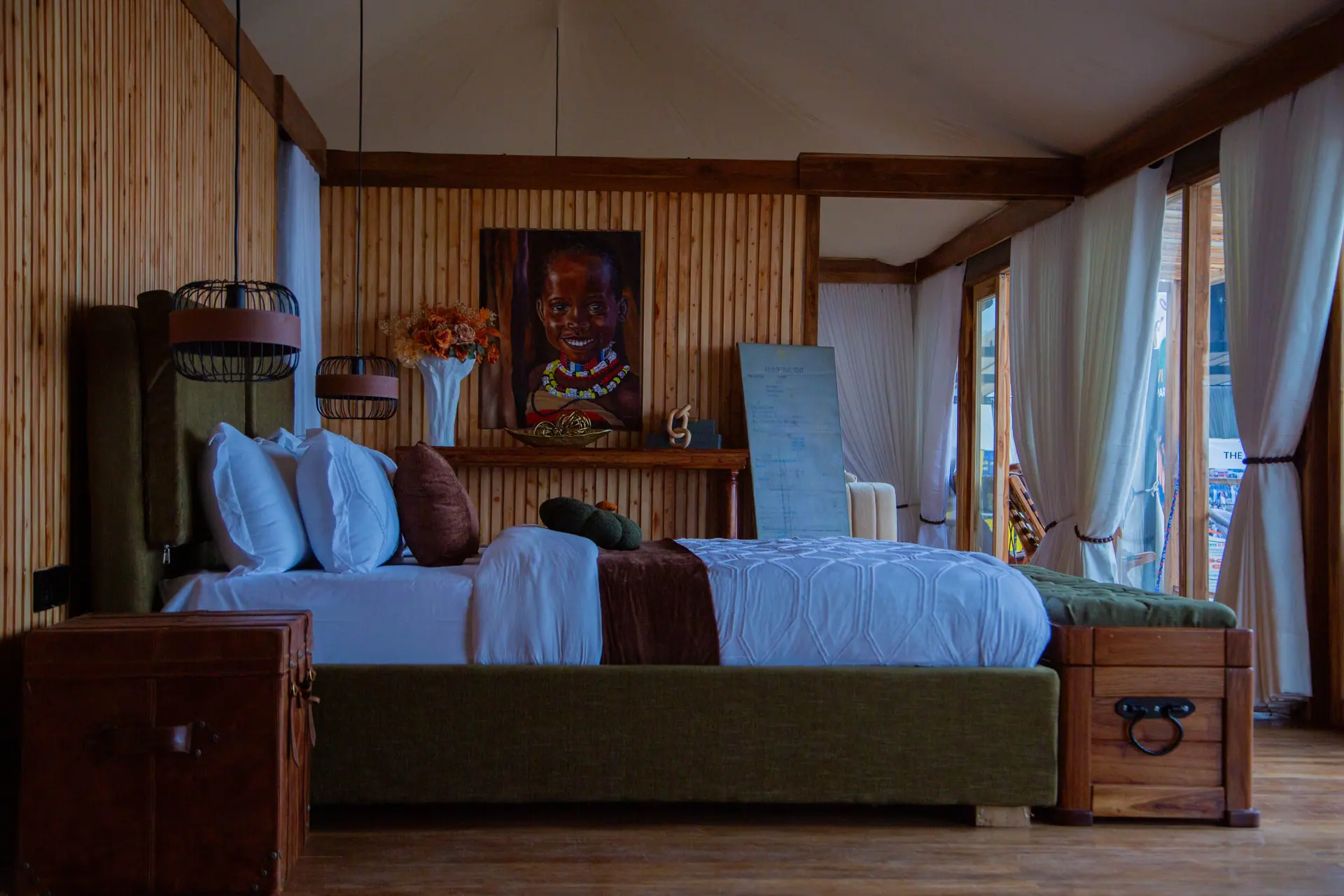 Luxury tent bedroom